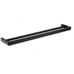 Cavallo Matte Black Square Double Towel Rail 800mm